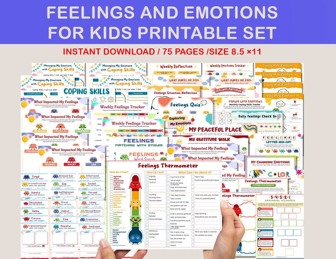 Feelings & Emotions  Worksheets for Kids-SmartBunnyPrints
