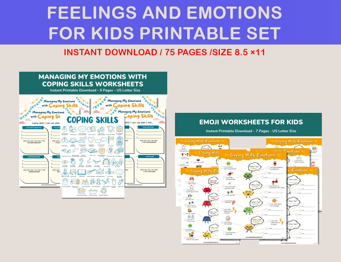 Feelings & Emotions  Worksheets for Kids-SmartBunnyPrints
