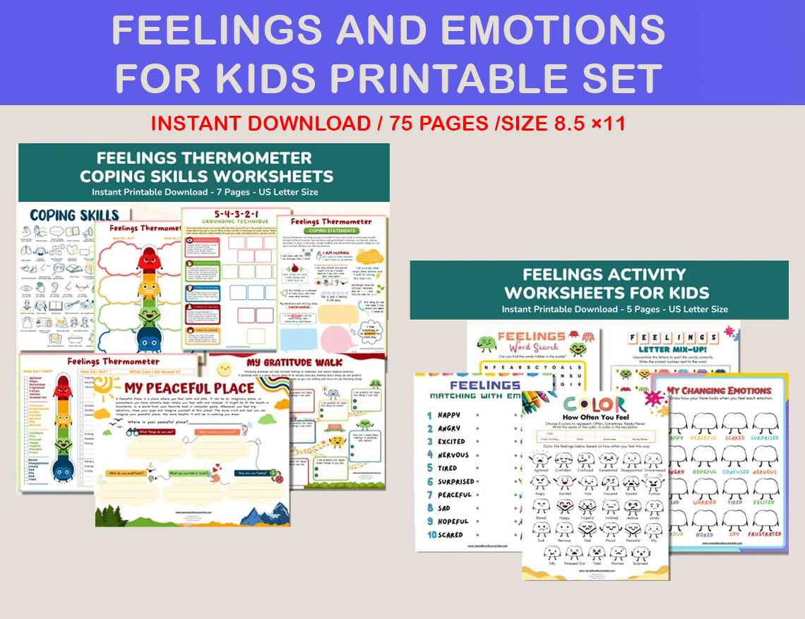 Feelings & Emotions  Worksheets for Kids-SmartBunnyPrints